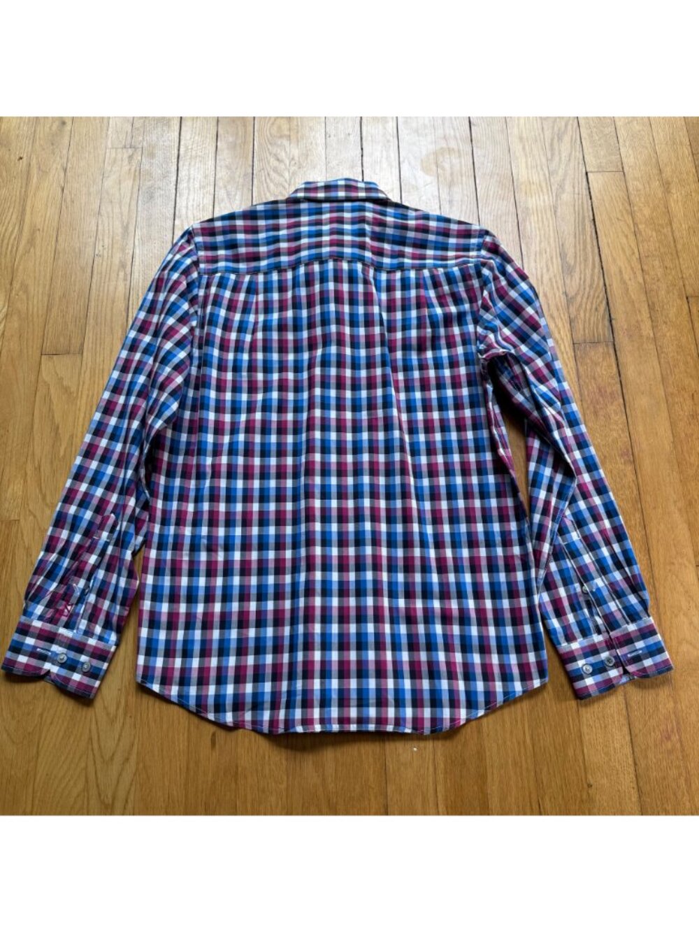 Cutter & Buck Size S Blue & Red Plaid Cotton Long Sleeve Button-Up Shirt Top - Picture 12 of 14